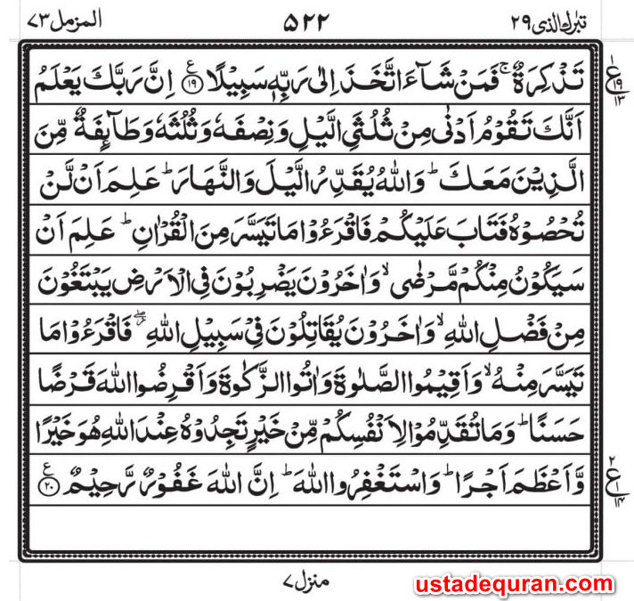 Surah Al Muzamill Page 2
